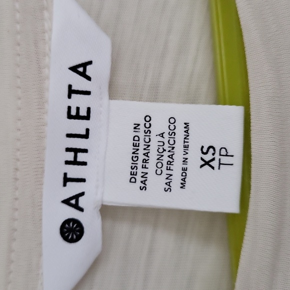 Athleta Long Sleeve Raglan Cropped Oversized Tee - Cream - XS - Picture 2 of 4